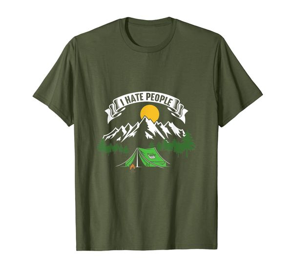 

funny camper i hate people camping humor t-shirt, White;black