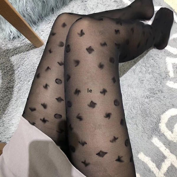 

socks legging sj full classic small letter tight women flower tights fashion night club slim party stockings black pantyhose