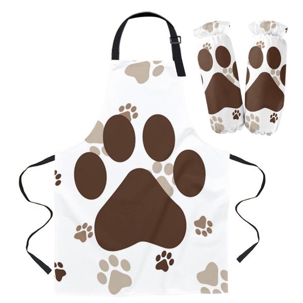 

aprons exquisite apron kit animal footprints children's baking painting bib men's women's kitchen cooking cleaning sleeves