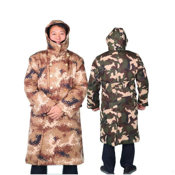 

men's jackets camouflage army overalls padded overcoat cotton-padded jacket long removable liner desert, Black;brown