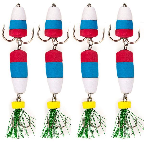 

fishing hooks 4pcs 65mm/75mm lure jig swivel insect swim baits wobbler bass minnow floats accessories