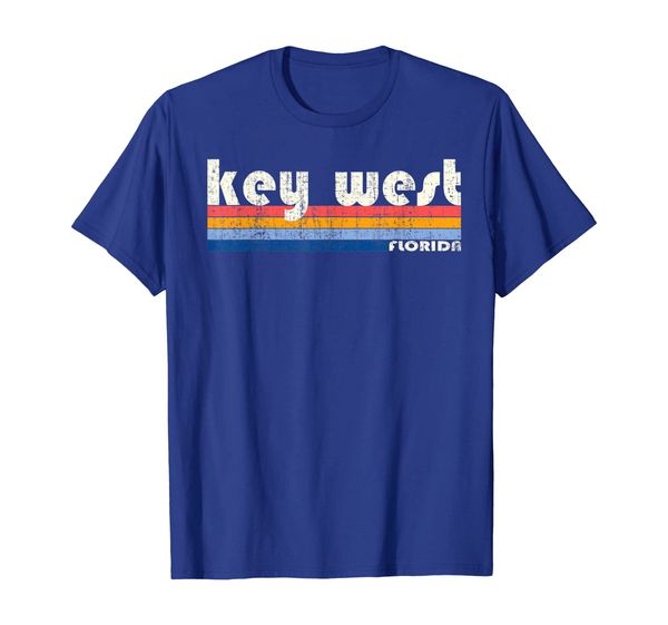 

vintage 70s 80s style key west fl t-shirt, White;black