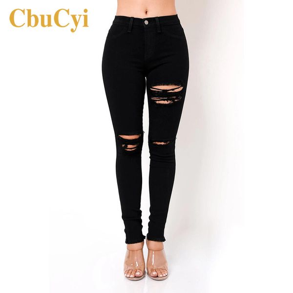 

jeans spring ripped women ny denim fashion womens casual hole pencil pants black stretch high waisted jeans, Blue