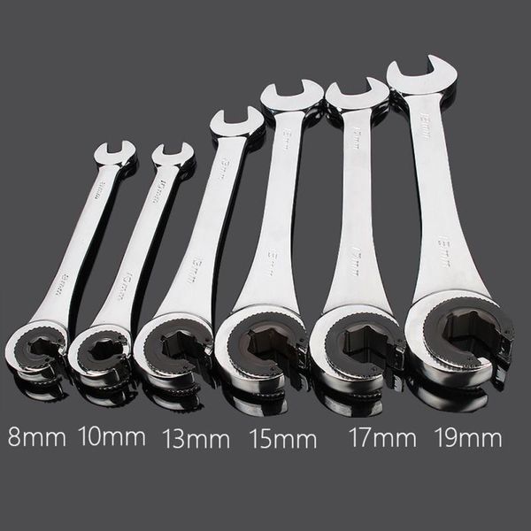 

hand tools 1pc 8-19mm tubing ratchet wrench spanner combination flex-head metric oil flexible open end wrenches
