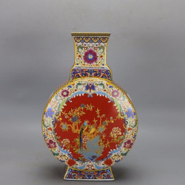 

vases jingdezhen antique enamel vase flowers flower and birds pattern ancient ming qing porcelain