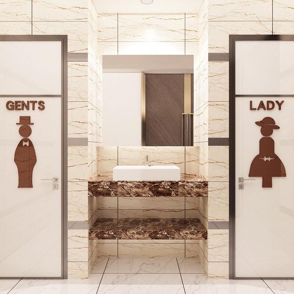 

wall stickers cute image giti toilet men and women acrylic waterproof self-adhesive indicator