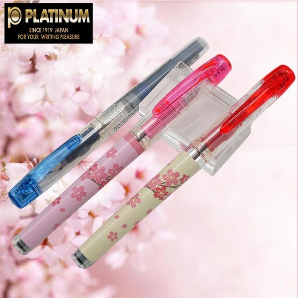 

japan, platinum, student pen, transparent, iridium-colored limited cherry color ppq-200 ink pen fountain pens
