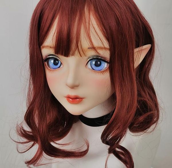 

party masks (dollkii-b7) quality handmade female girl resin half head cosplay japanese role play bjd kigurumi mask crossdresser doll