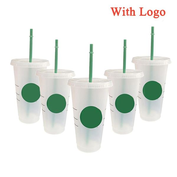 

mugs 710ml/24oz straw cup with lid logo color changing coffee reusable cups plastic tumbler matte tazas dropship