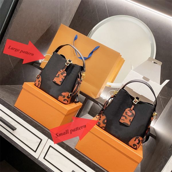 

designer brands bucket bag classic canvas letters leopard print women handbags purse shoulder crossbody drawstring bags