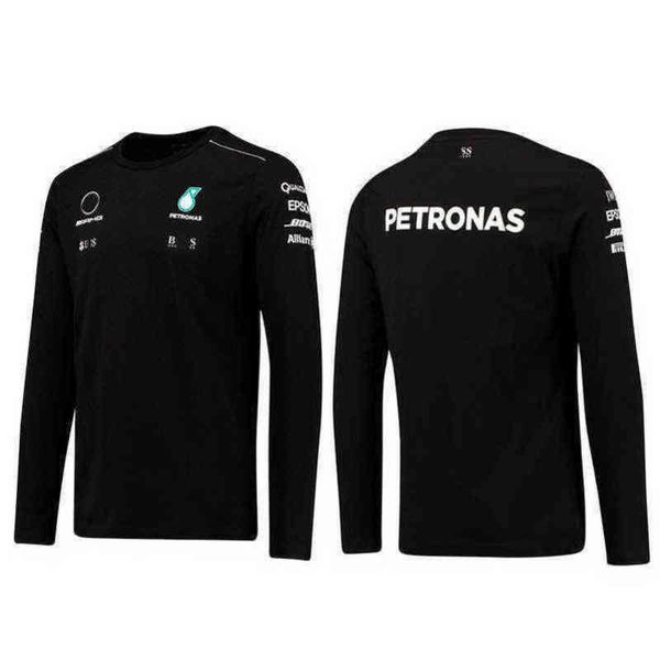 

petronas luxury brand sweatshirts mens t shirts mercedes f1 formula one racing women casual long sleeve t-shirts benz lewis hamilton team wo, White;black