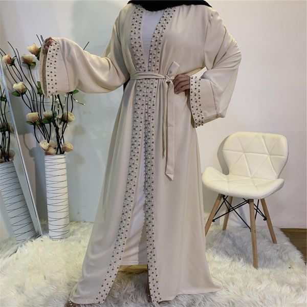 

ethnic clothing 2021 women's beading style muslim maxi long cardigan trench coat robe plus size smlxlxxl, Red