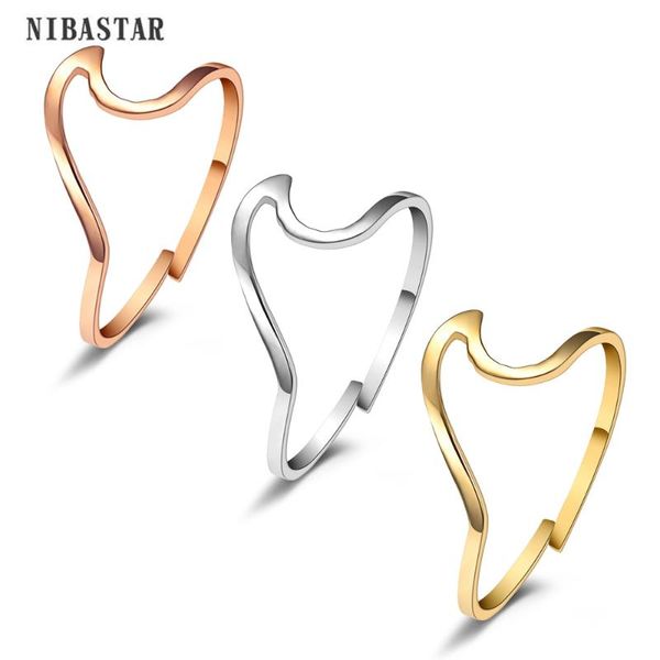 

wedding rings twisted wave type open for women men fashion simple titanium steel fine ring temperament jewelry party gifts, Slivery;golden