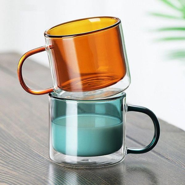 

wine glasses 9 oz clear double wall cup coffee glassware with handle usd for tea, or cappuccino