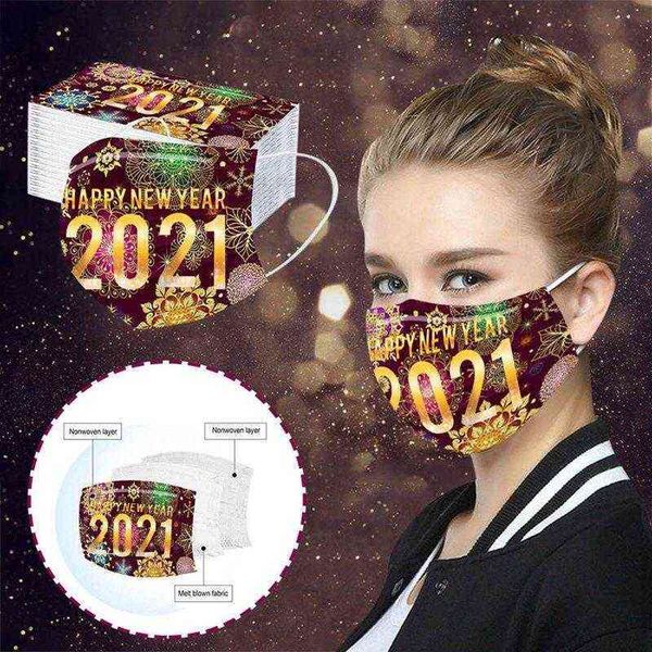 

happy masks year celebration colorful printed adults disposable facemask dustproof and breathable protective fashion digner mouth