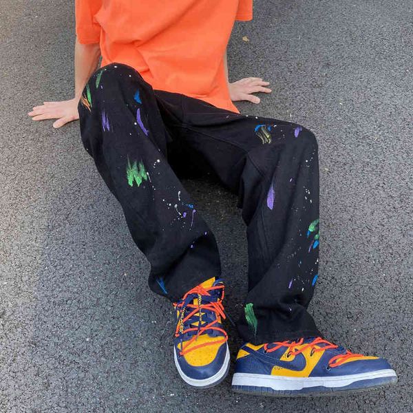 

men's jeans straight-colored jeans kpop, american hip hop pants for men and women harajuku style 6mh8, Blue