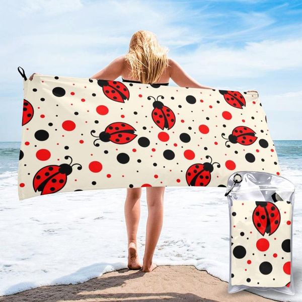 

towel quick dry beach ladybugs and dots microfiber bath cushion swimming personalized sand free