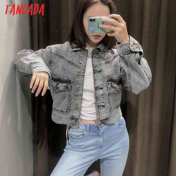 

women's jackets tangada women oversized denim jacket coat turn down collar ladies long sleeve loose boy friend coat 4h10 26zq, Black;brown