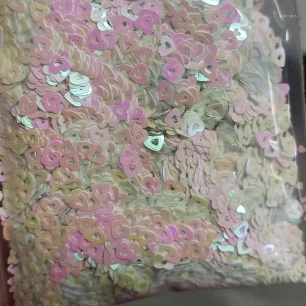 

50g /10 colors pastel hollow glitter spangles pink /while iridescent multi-colored 5mm heart nail art,(h00m) glitter1, Silver;gold