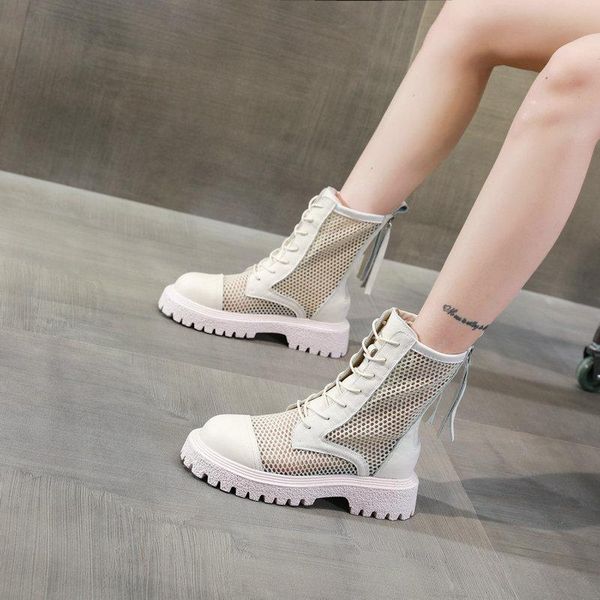 

boots qzyerai summer genuine leather women sandals cowhide breathable locomotive shoes european style ankle, Black