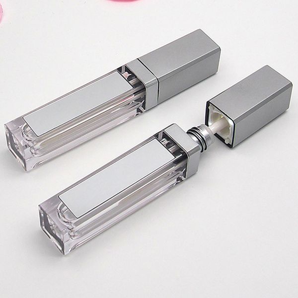 

7m ed empty ip gloss tubes square clear ipgloss refillable bottles container plastic makeup packaging with mirror and ight dh fr