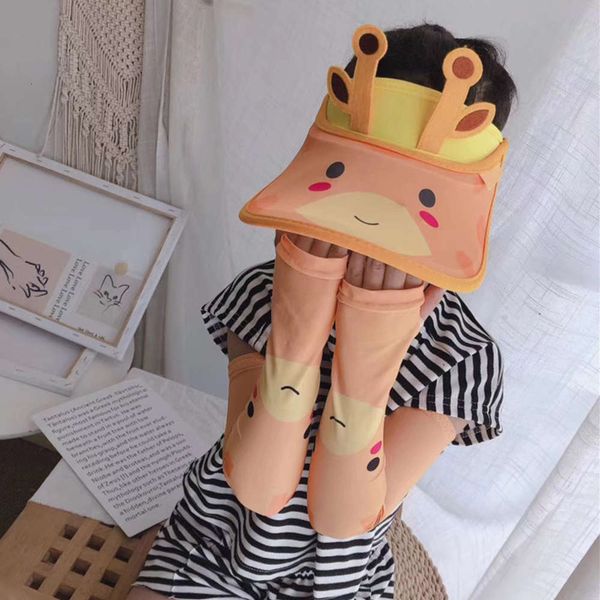 

summer outdoor children's hat cartoon dinosaur baby empty ice sleeve suit sunscreen sun, Yellow