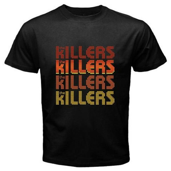 

men's t-shirts 2021 summer t-shirt killers letter printing pattern loose cotton o-neck high-quality short-sleeved, White;black