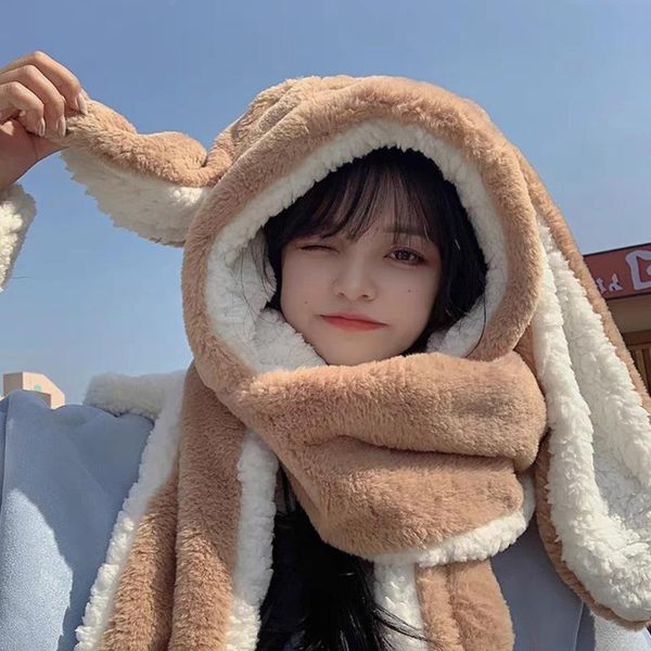 

beanie/skull caps fashion winter warm ears hat windproof 3-in-1 multi-functional cartoon scarf & gloves set combo, Blue;gray