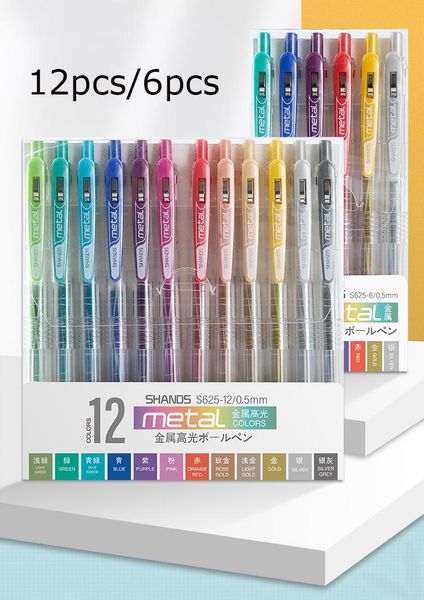 

12pc/pack gel pen school pens color 0.5mm ink kawaii set student stationary supplies business for drawing writing