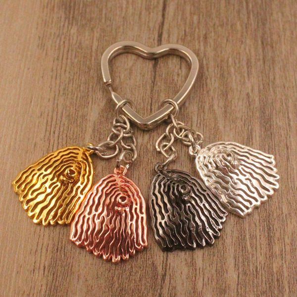 

keychains bergamasco shepherd dog animal cute gold silver plated keychain for bag car women men girls 4 colors k180