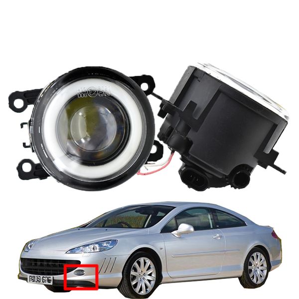 

fog light styling angel eye front bumper led lens lamp drl 12v h11 with for peugeot 407 coupe 6c_ 2005-2011