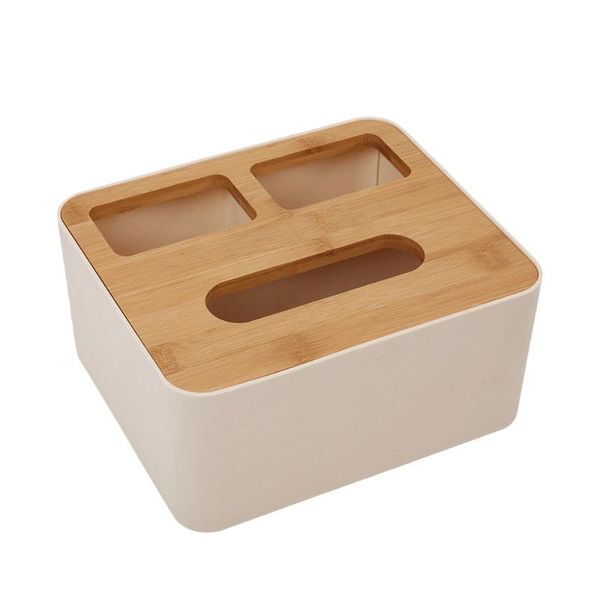 

tissue boxes & napkins box holder multifunction deskcontainer sundries organizer for living room bedroom (white)