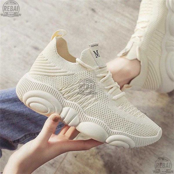 

2021 new fashion sneakers women platform casual shoes flying breathable mesh chaussure femme tenis feminino y0907, Black