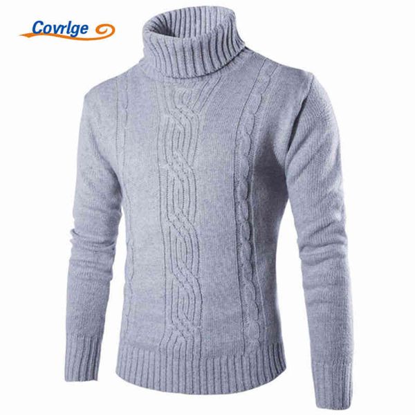 

covrlge 2019 male sweater pullover slim warm solid high lapel jacquard heing british men's clothing mens turtleneck mzm030, Black