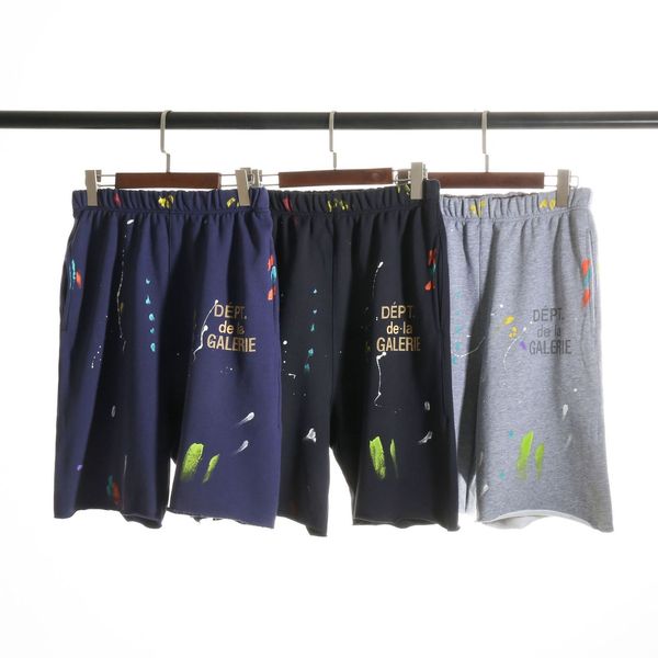 

gallery dept handmade high street speckled lettered print shorts, Black