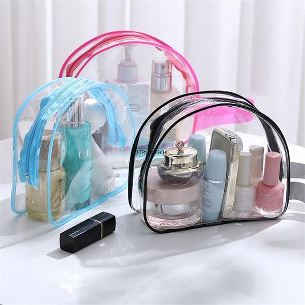 

storage bags 100pcs travel transparent cosmetic bag pvc women zipper clear makeup beauty case organizer toiletry wash