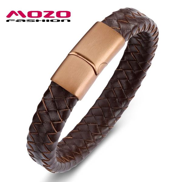 

charm bracelets fashion bangle rock men bracelet leather rope bangles stainless steel magnetic clasps jewelry ps2157, Golden;silver