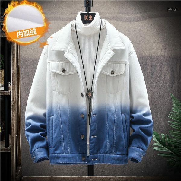 

men's jackets the winter 2021 plus velvet han edition fashion coat handsome leisure male cow boy jacket to keep warm, Black;brown