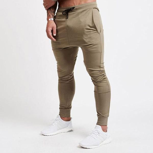 

pants men brand gyms joggers sweatpants trousers pantalon homme jogger hombre streetwear pencil full length twill men's, Black