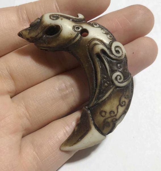 

16 pcs faux yak bone resin carved cool men's pendant necklace adjustable, Silver