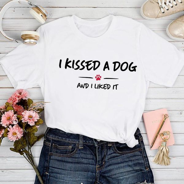 

women's t-shirt t-shirts women 2021 dog cartoon love letter fashion spring summer tshirt lady graphic female print clothes tee, White