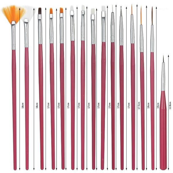 

15pcs nail brushes detailed drawing liner brush craft coloring pen manicure pen1