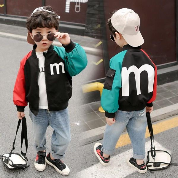 

children jackets autumn spring kids outerwear coats cute varsity for boys baby girls windbreaker coat, Blue;gray