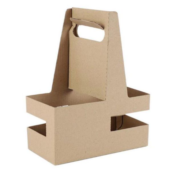 

gift wrap 5pcs/lot paper box coffee tea take away package with handle recycle material kraft packing boxes 20080501