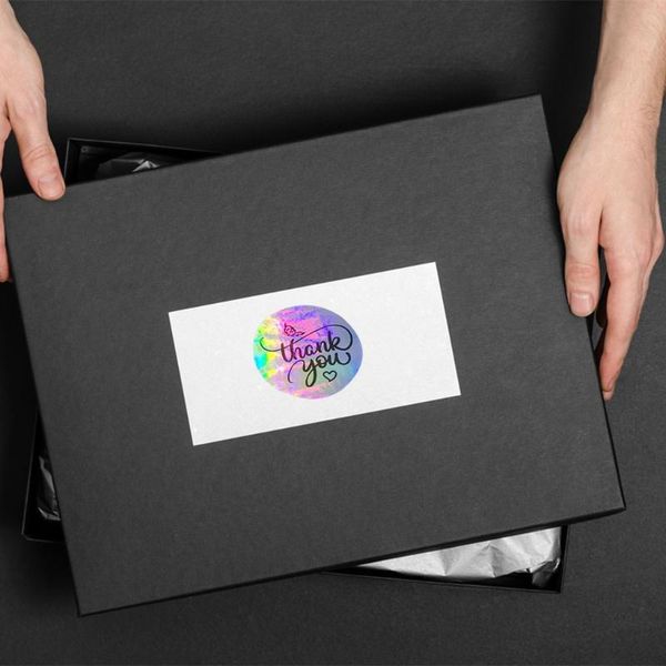 

500pcs rainbow thank you stickers handmade round seal labels for candy gift box g6da wrap