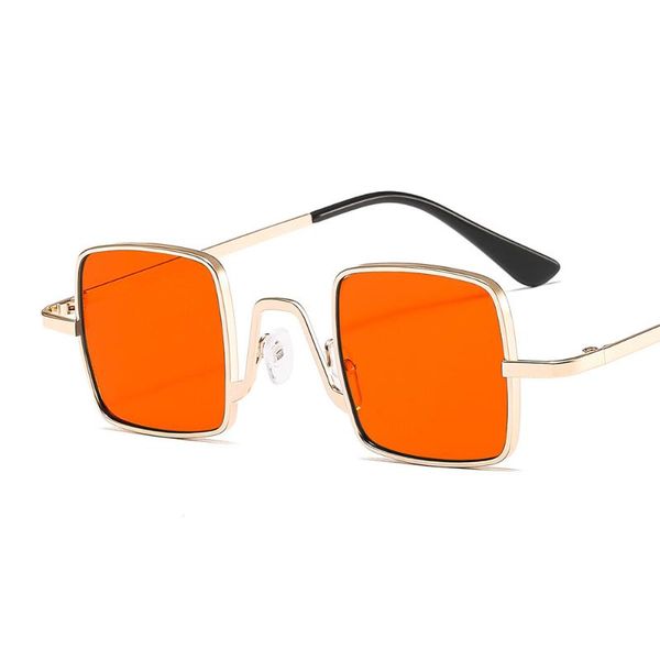 

sunglasses 2021 fashion alloy men classic brand flat lens clear sun glasses male female retro small metal frame square glass, White;black