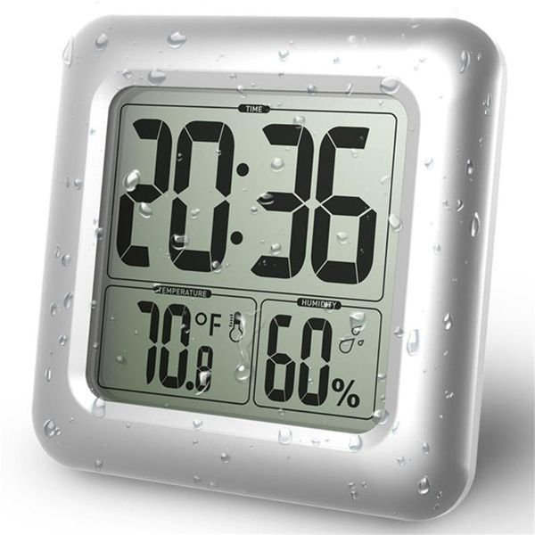 

desk & table clocks timers lcd digital waterproof for water splashes bathroom wall clock with sucker wash shower timer temperature humidity