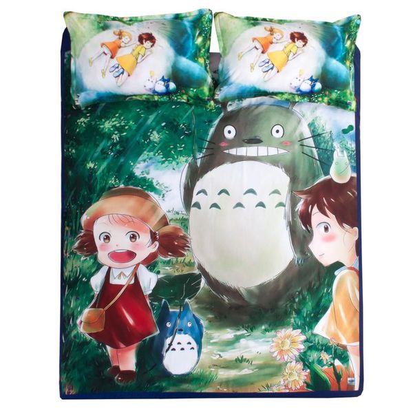 

bedding sets cartoon characters japanese anime totoro chromatic soft cute bedclothes duvet cover quilt pillow cases