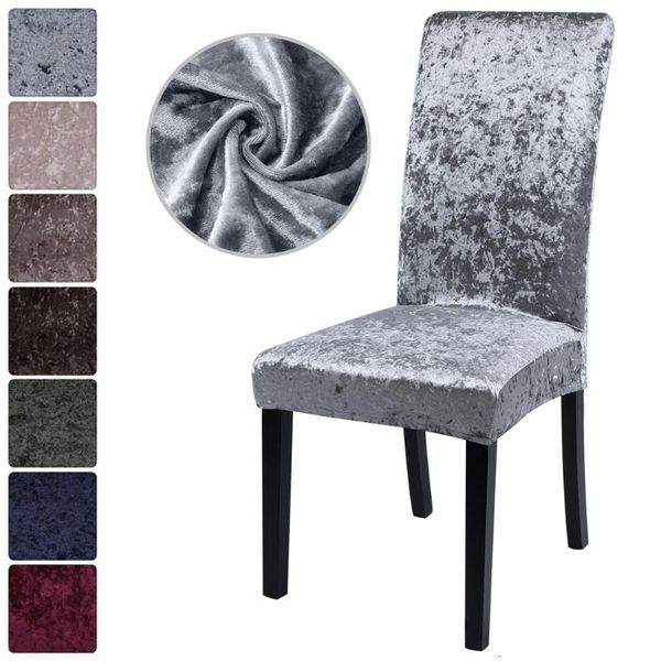

chair covers 1 piece crushed velvet dining cover spandex elastic slipcover room case for kitchen wedding