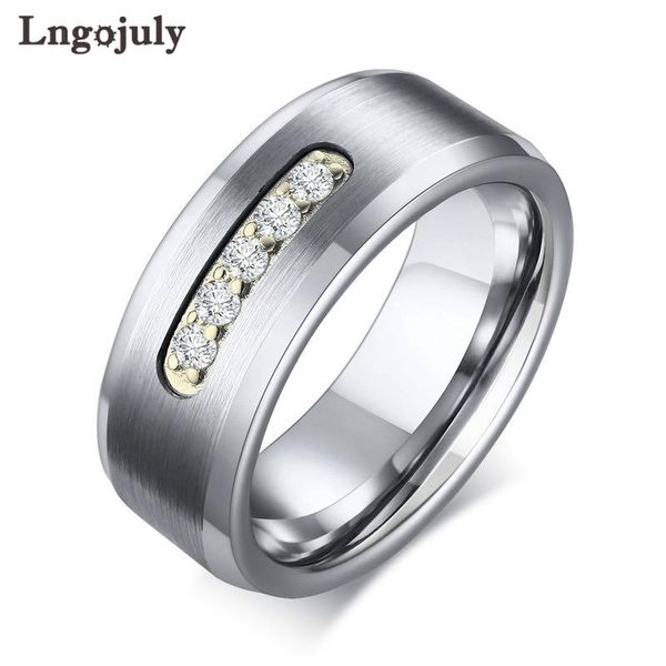 

wedding rings fashion men's ring tungsten carbide jewelry anniversary gift for bridegroom party, Slivery;golden
